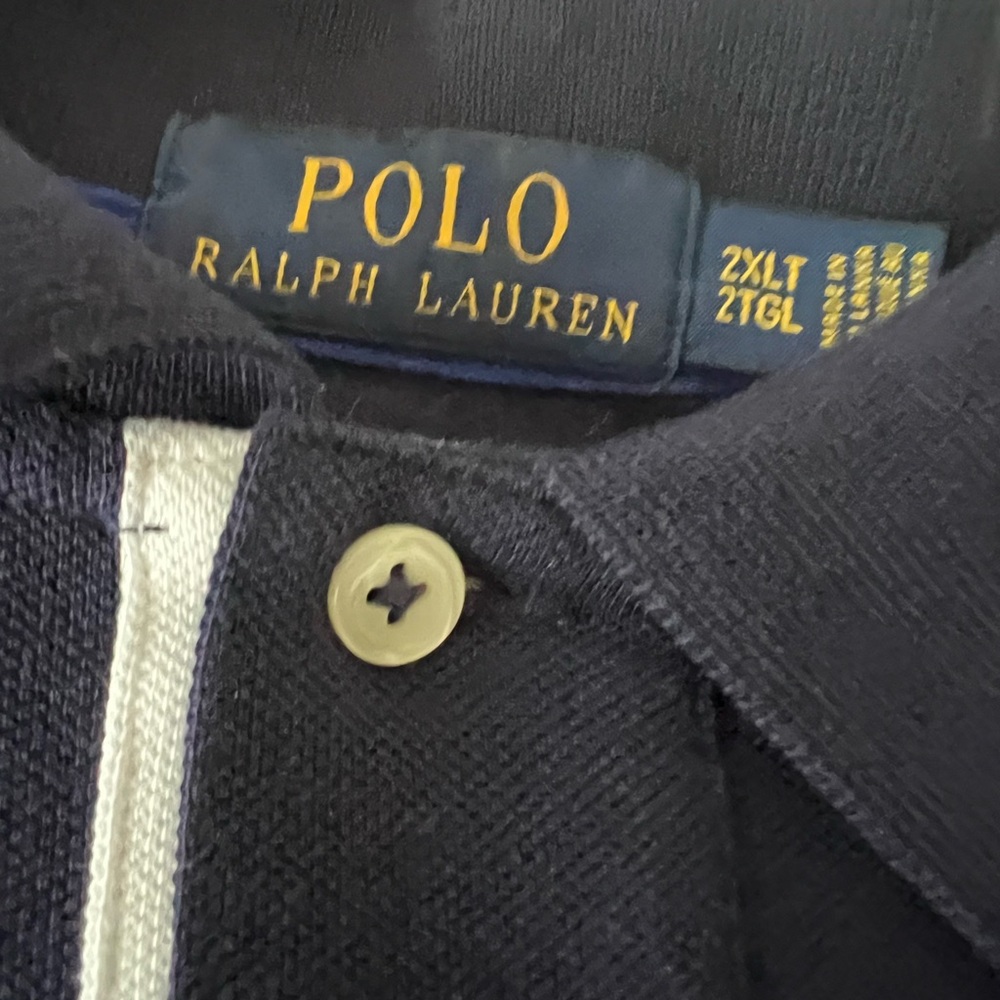 Ralph Lauren Dark Blue Polo with White Accent - Picture 2 of 4